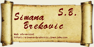 Simana Breković vizit kartica